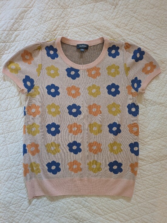 Modcloth Tops - ModCloth Pink Floral Jacquard Knit Sweater Tee